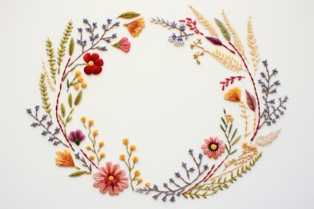 Haftowany wzór roślinny